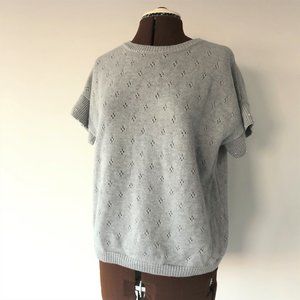 Oversized Crewneck Short Sleeve Sweater Vest